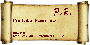 Perlaky Romulusz névjegykártya